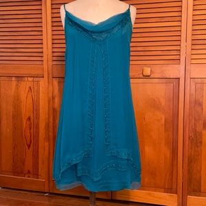 DVF swing A-line dress silk dress w/beaded detail.